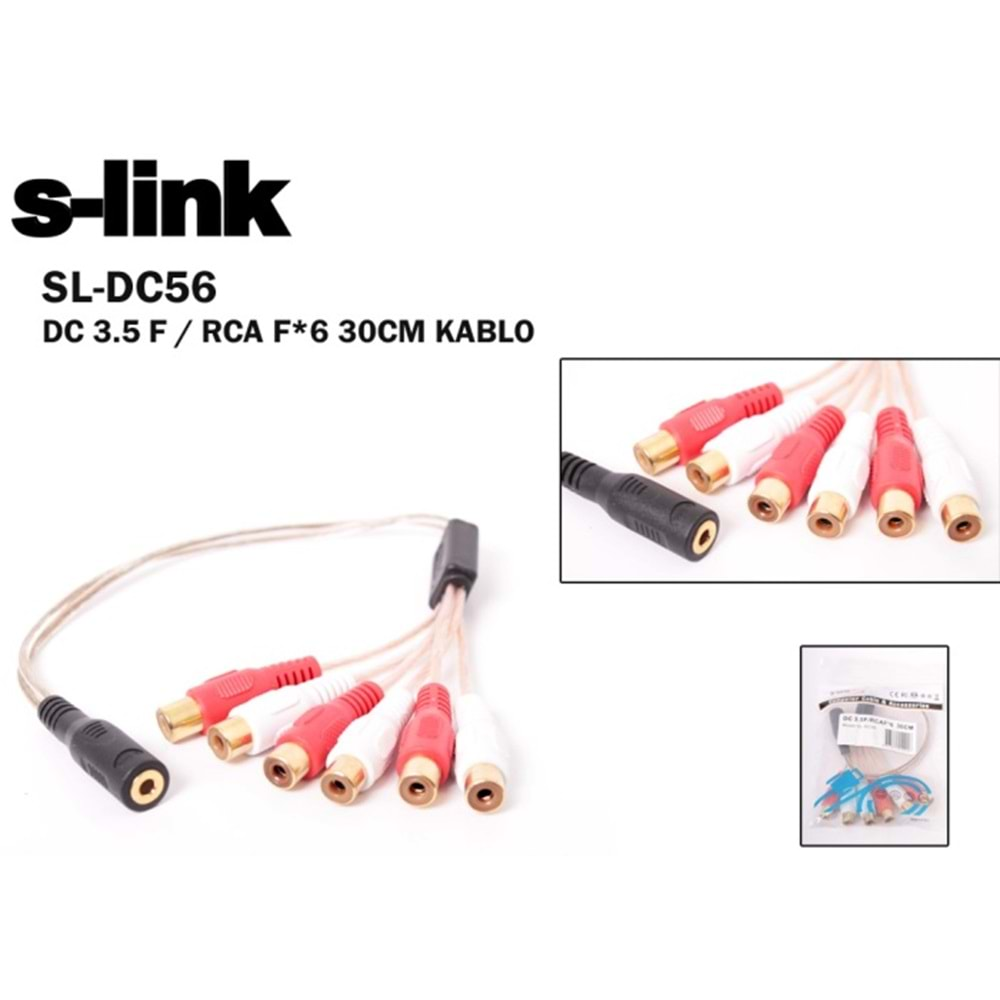 S-link SL-DC56 DC3.5/F To DC3.5/F 6Lı Ses Ço Kablo