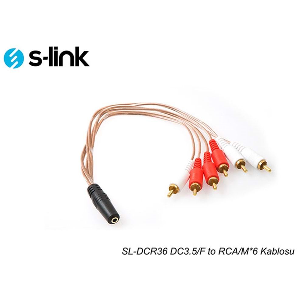 S-link SL-DCR36 DC3.5/F to RCA/M*6 Kablosu