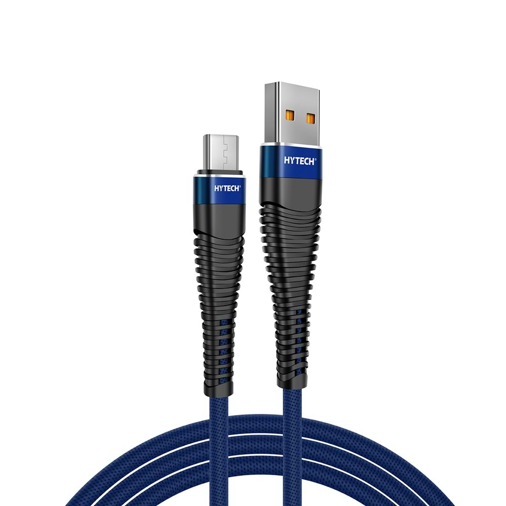 Hytech HY-X225 3A Micro Usb 1m Lacivert Data + Sarj Kablosu