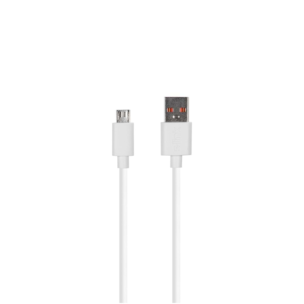 S-link SL-STP16W 3A Micro Usb Beyaz Data+Şarj Kablosu