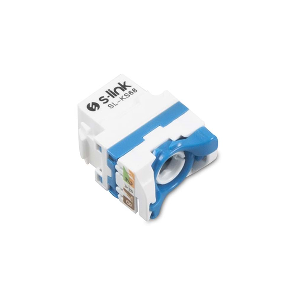 S-link SL-KS68 Cat6 UTP 180 Derece Keystone Jack Çevirmeli