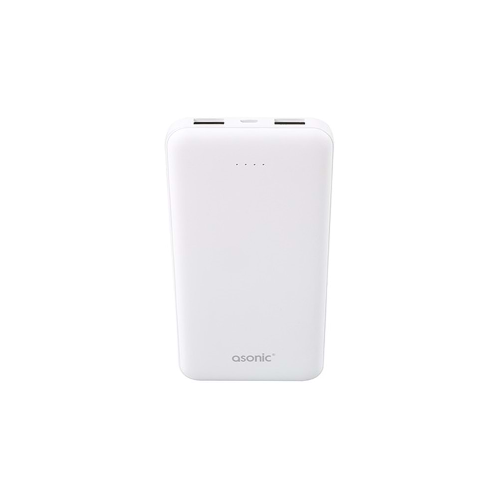 Asonic AS-P10 10000mAh Micro+Type-C+USB Beyaz Taşınabilir Pil Şarj Cihazı Powerbank