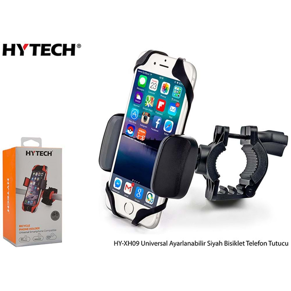 HYTECH HY-XH09 Universal Ayarlanabilir Siyah Bisiklet Telefon Tutucu