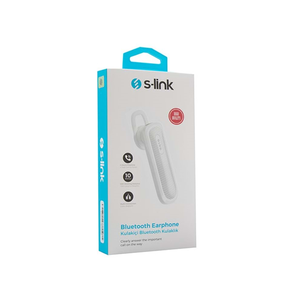 S-link SL-BT35 Mobil Telefon Uyumlu Beyaz Bluetooth Kulaklık