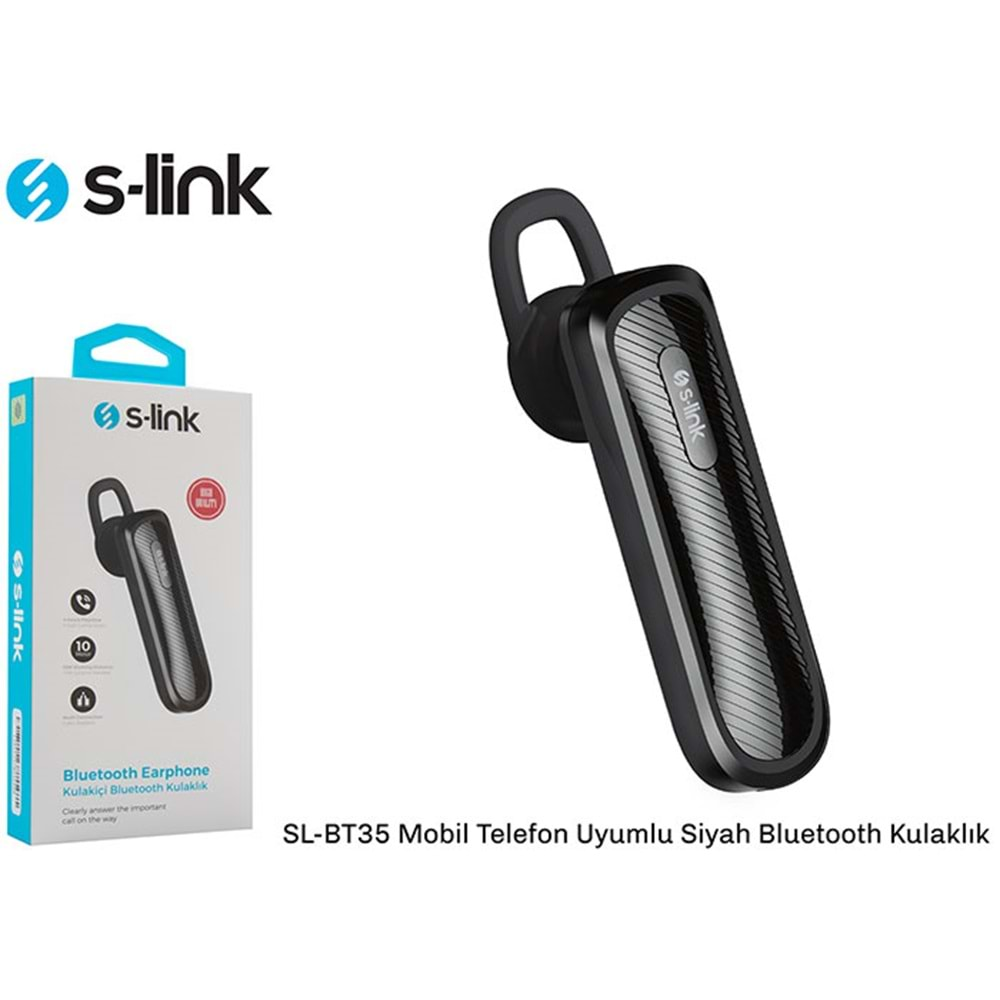 S-link SL-BT35 Mobil Telefon Uyumlu Siyah Bluetooth Kulaklık