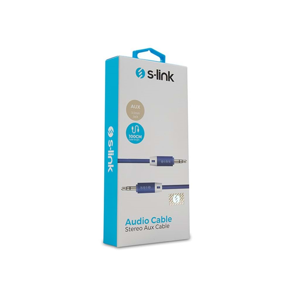 S-link SL-SP70 1m Mavi 3.5mm Stereo Ses Kablosu