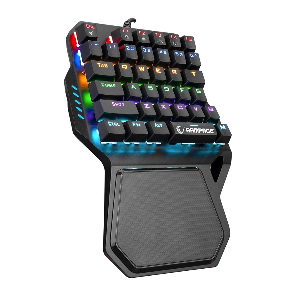 Rampage KB-R77 PALM USB Rainbow Backlight Outemu Blue Switch Mekanik 36 Tuşlu Mini Gaming Oyuncu Klavyesi