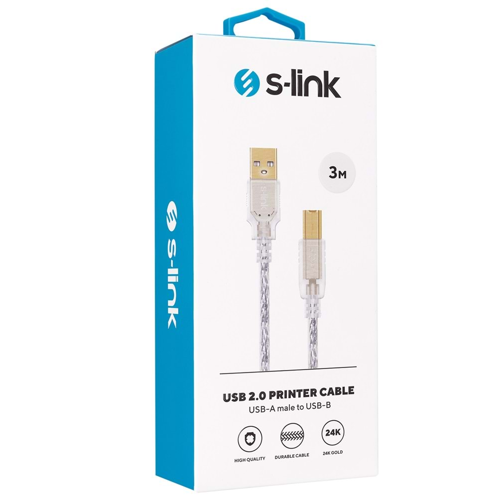 S-link SLX-328 Usb2.0 3m Yazıcı Kablosu