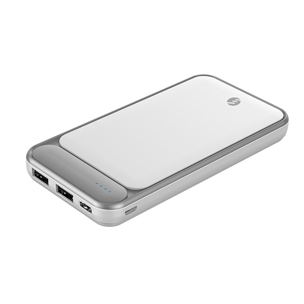 S-link IP-G2710 10000mAh Powerbank 2 Usb Port Beyaz LCD Göstergeli Taşınabilir Pil Şarj Cihazı