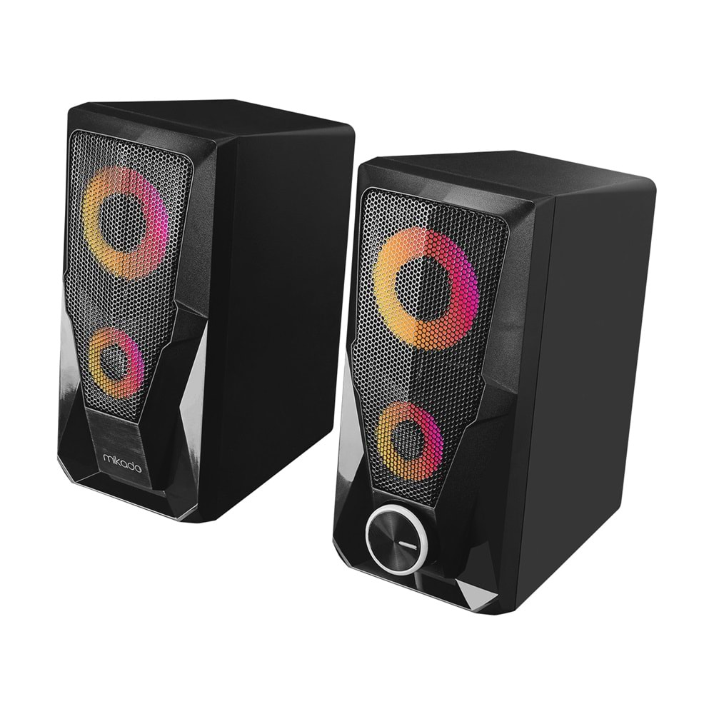 Mikado MD-336 2.0 6 Watt RGB Ledli Siyah Multimedia USB Speaker Hoparlör