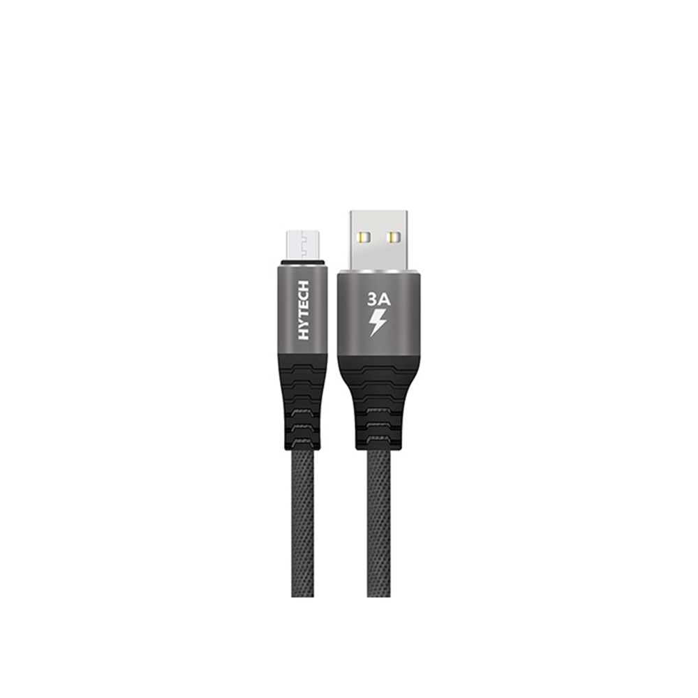 Hytech HY-X2102M 3A Micro Usb 2m Gri Data + Sarj Kablosu