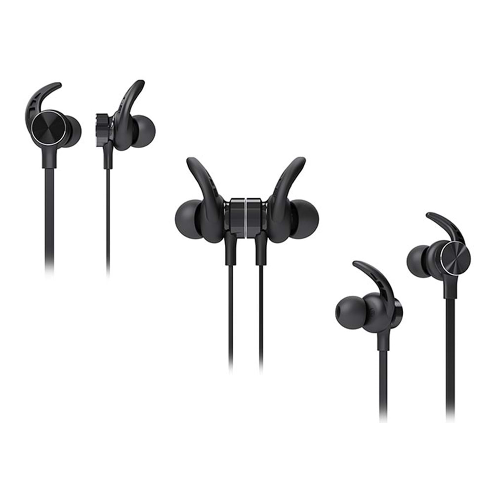 Snopy SN-XBK05 Siyah Boyun Askılı Mıknatıslı Bluetooth Spor Kulak içi Kulaklık Mikrofon