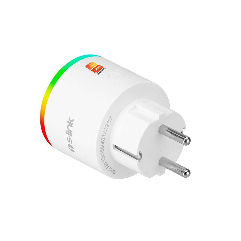 S-link SL-03 16A Akım Korumalı Akıllı Priz RGB Işıklı 2.4 G Wifi TUYA Destekli