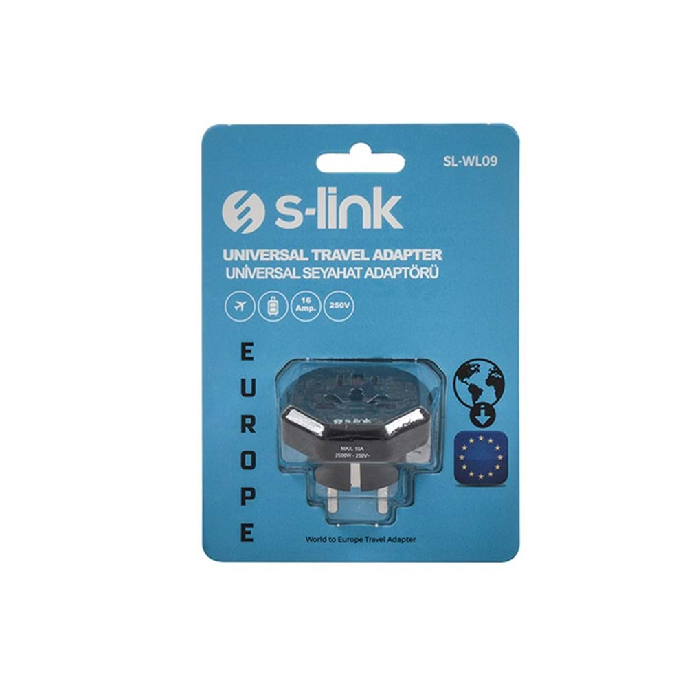 S-link SL-WL09 Universal - Türk Çevirici Çevirici Priz Adaptör