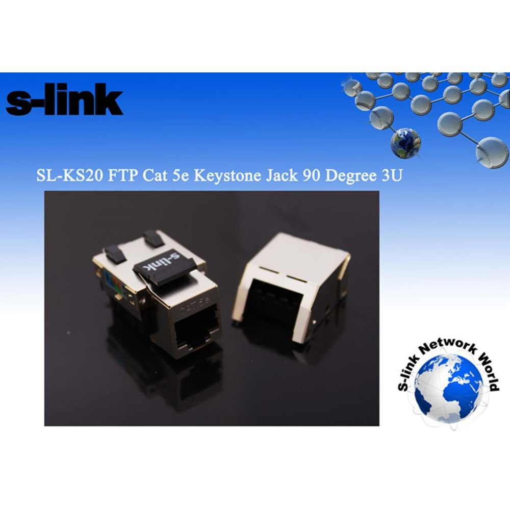 S-link SL-KS20 FTP CAT5E Kestone Jack3U 90 De