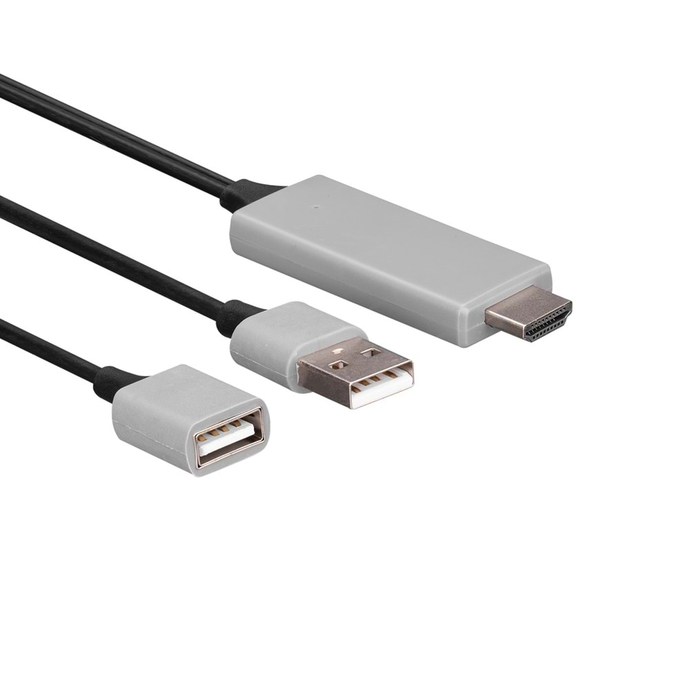 Hytech HY-XO54 Görüntü Aktarıcı Kırmızı/Siyah USB-F to HDMI 1m Mobil Telefon Uyumlu Kablo