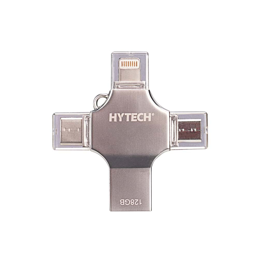 HYTECH HY-XUFO31-128 128 GB USB 3.0 + Lightning +micro + TypeC OTG Flash Bellek