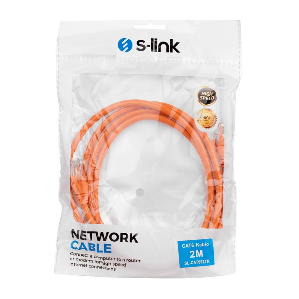 S-link SL-CAT602TR 2m Turuncu CAT6 Kablo