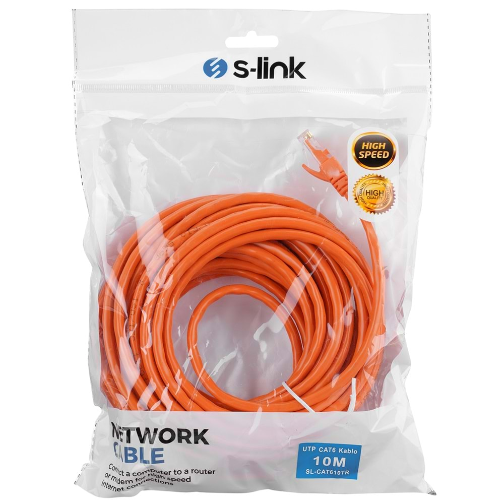 S-link SL-CAT610TR 10m Turuncu CAT6 Kablo