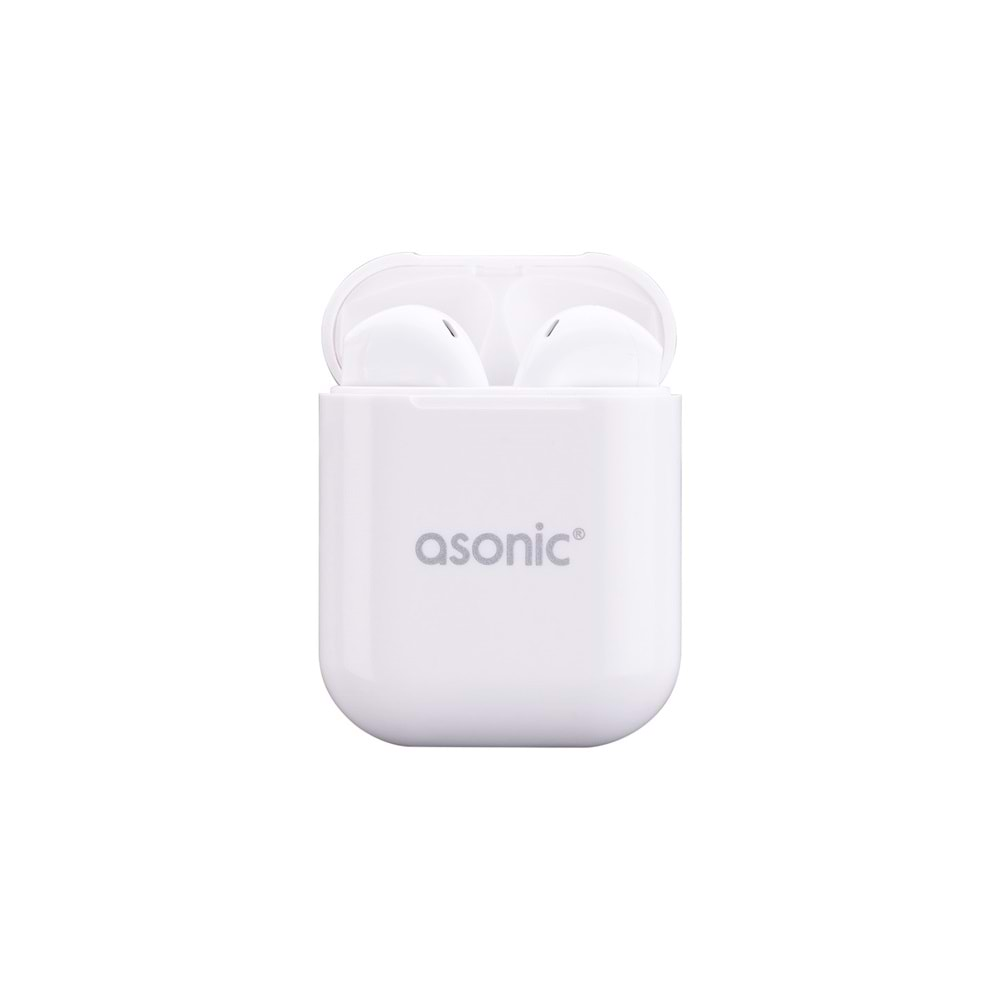 Asonic AS-TWS130 Beyaz Mobil Telefon Uyumlu Bluetooth TWS AirPods Mikrofonlu Kulaklık