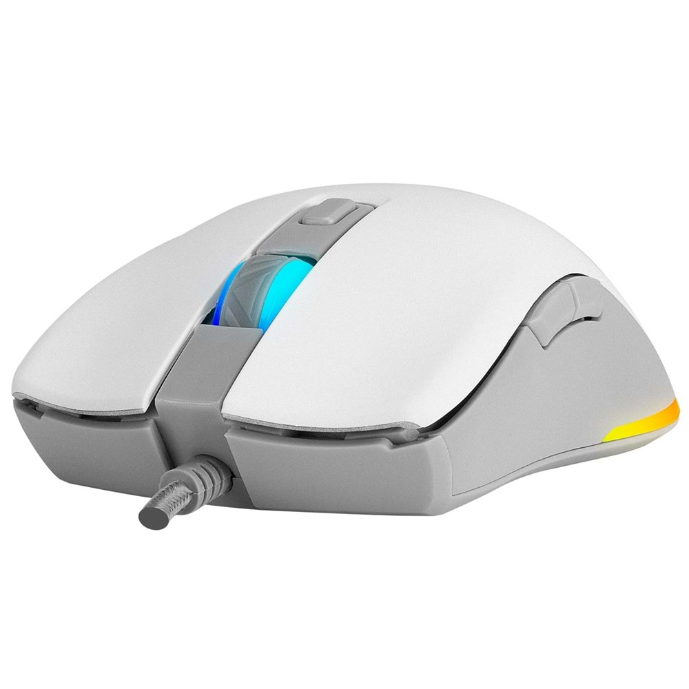 Everest SGM-L1 LUMOS Beyaz/Gri 6400dpi RGB Ledli Makrolu Gaming Oyuncu Mouse