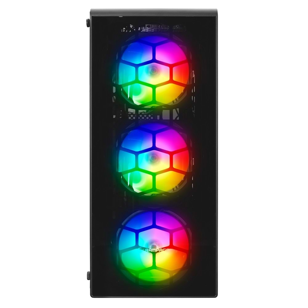 Rampage REDSKY RGB 700W 80 Plus Bronze 4*12cm RGB Fan Temperli Camlı Mid-T Gaming Oyuncu Kasası