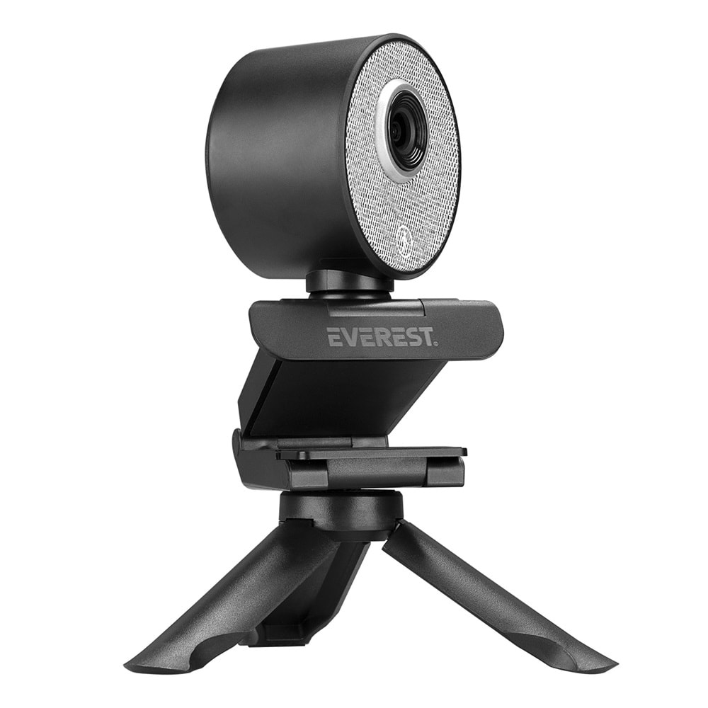 Everest SC-HD09 1080P Full HD Auto Tracking Harekete Duyarlı Tripod ve Mikrofonlu Siyah Usb Webcam Pc Kamera