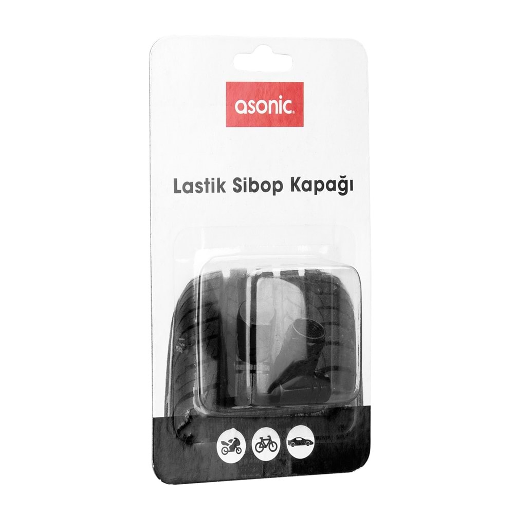 Asonic AS-A11 Siyah/Gümüş Metal Lastik Sibop Kapağı