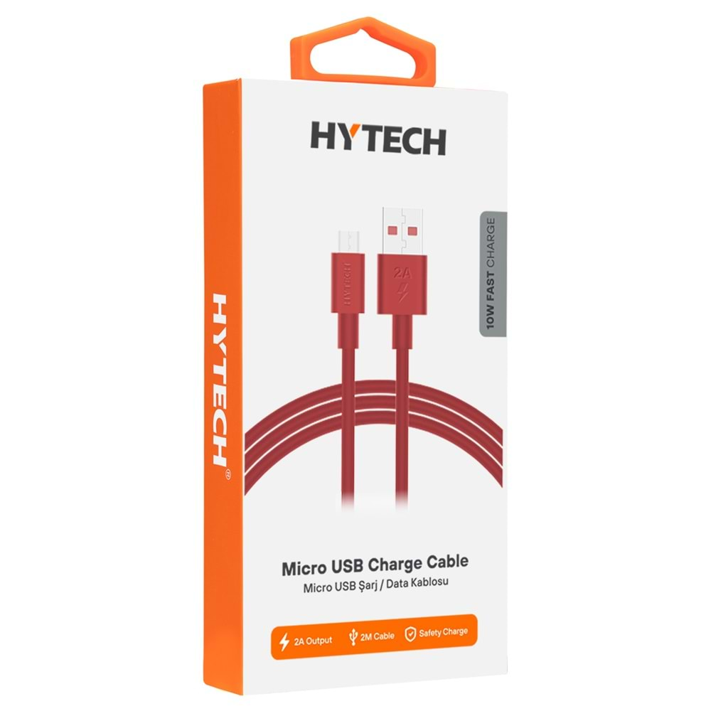 Hytech HY-X83 1m 2A Micro Usb Kırmızı Şarj Kablosu