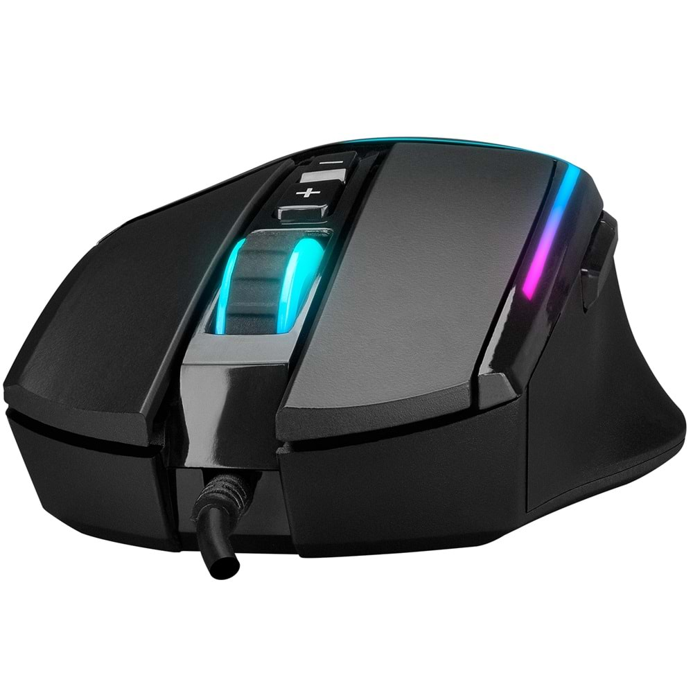 Rampage SMX-R76 BOLT Usb Siyah RGB Ledli 10000 dpi Gaming Oyuncu Mouse