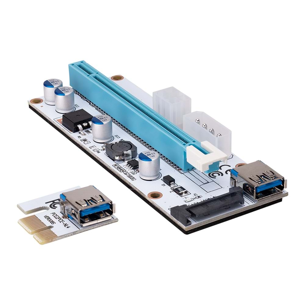 S-link SL-EX10 PCI-E 1x to 16x Sata 6pin Bitcoin Riser versiyon 08S Ekran Kartı Yükseltici