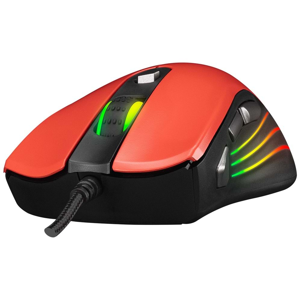 Rampage SMX-R33 LIMBO Makrolu Siyah/Kırmızı 6400dpi RGB Ledli Gaming Oyuncu Mouse