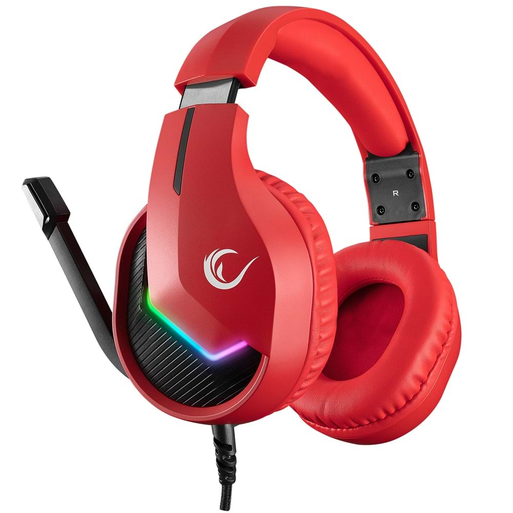 Rampage MAGE Kırmızı 7.1 Surround Sound USB RGB Ledli Gaming Oyuncu Mikrofonlu Kulaklık