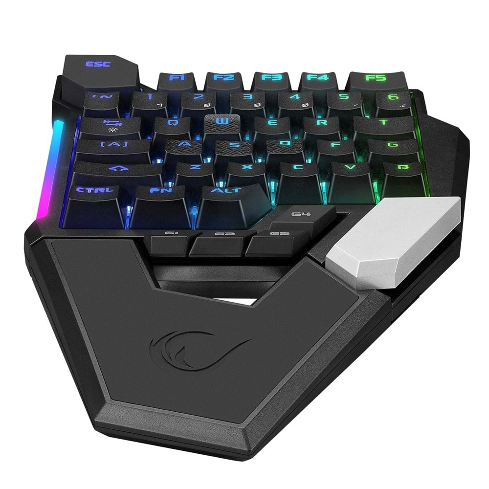 Rampage KB-277 OMNI Siyah Örgülü Type C RGB 6 Farklı Aydınlatma Modu Q Mini Gaming Oyuncu Klavyesi