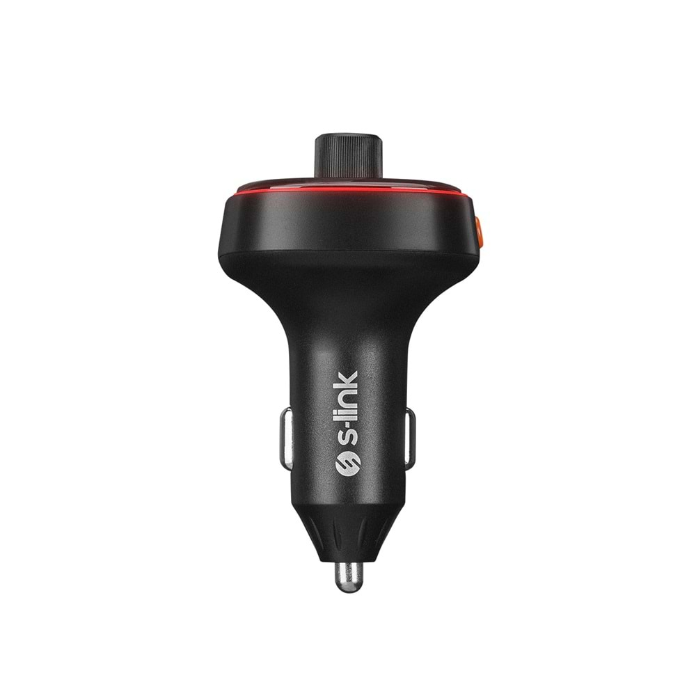 S-link SL-BT240 RGB Bluetooth V5.0 Led Ekran Tf Kartlı Çift USB Qualcomm QC3.0 Hızlı Şarjlı Fm Transitter