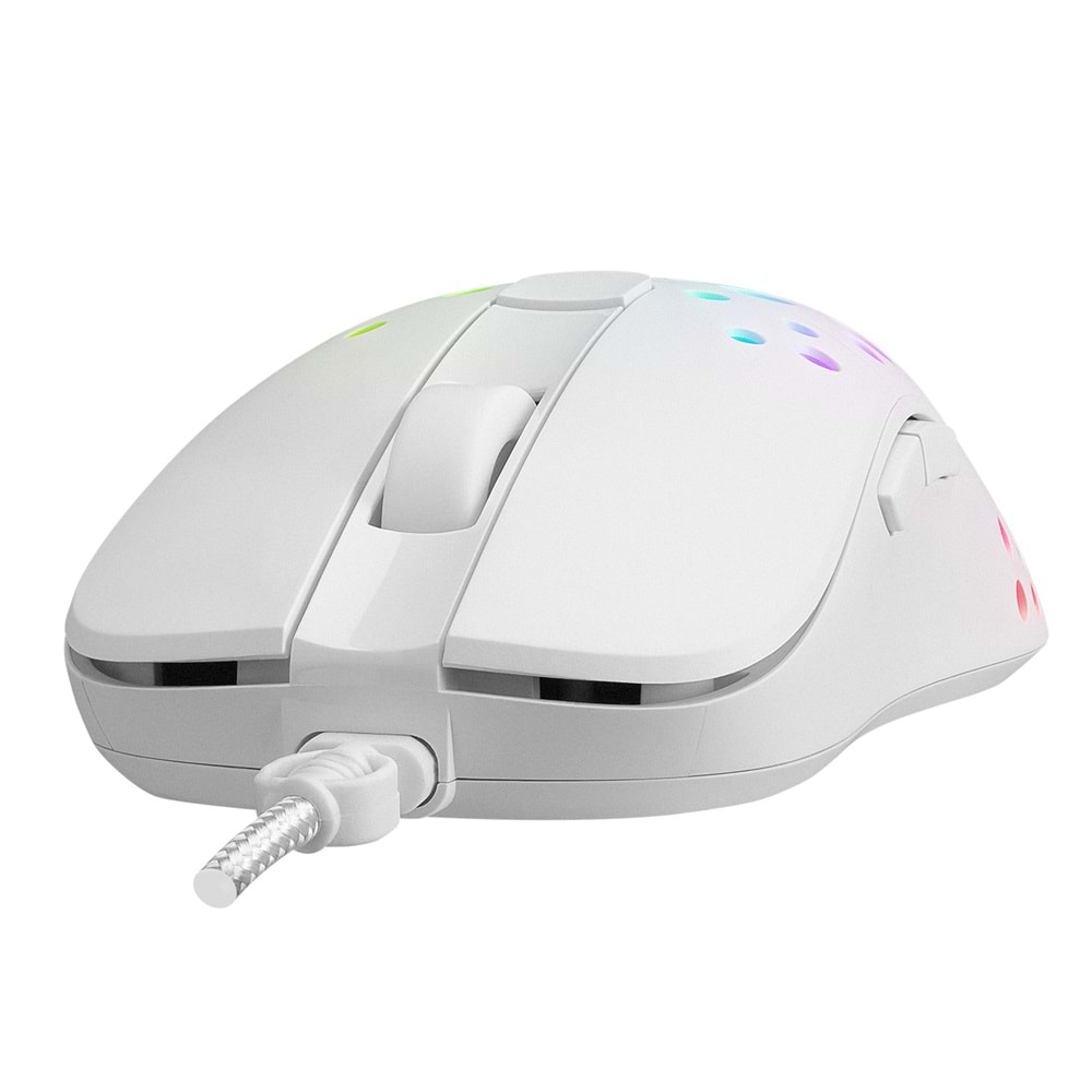 Altec Lansing ALGM7622 Beyaz USB Kablolu 6 Tuşlu Renkli Led Işıklı 8000DPI Gaming Oyuncu Mouse