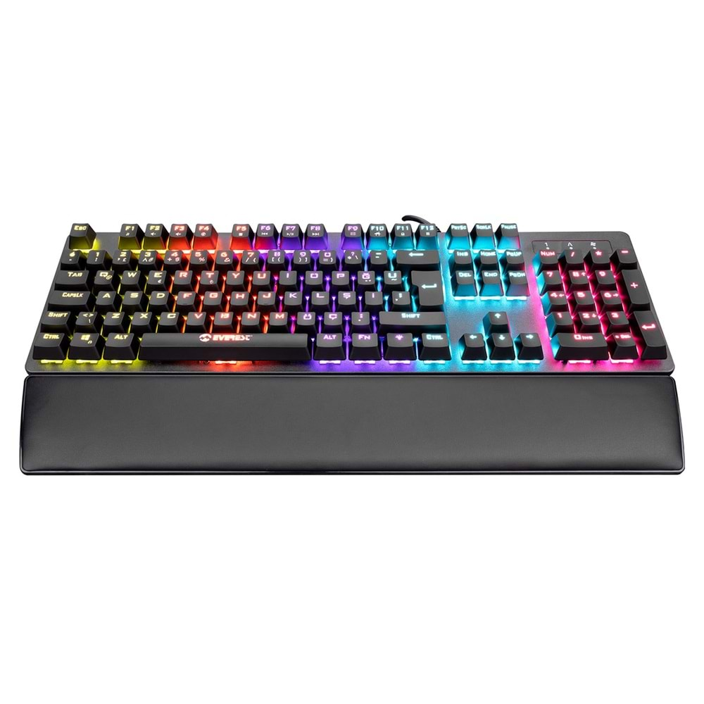 Everest KB-GX7 BLUESKY 21 Işık Efektli RED SWITCH Bilek Destekli Mekanik Gaming Oyuncu Klavyesi