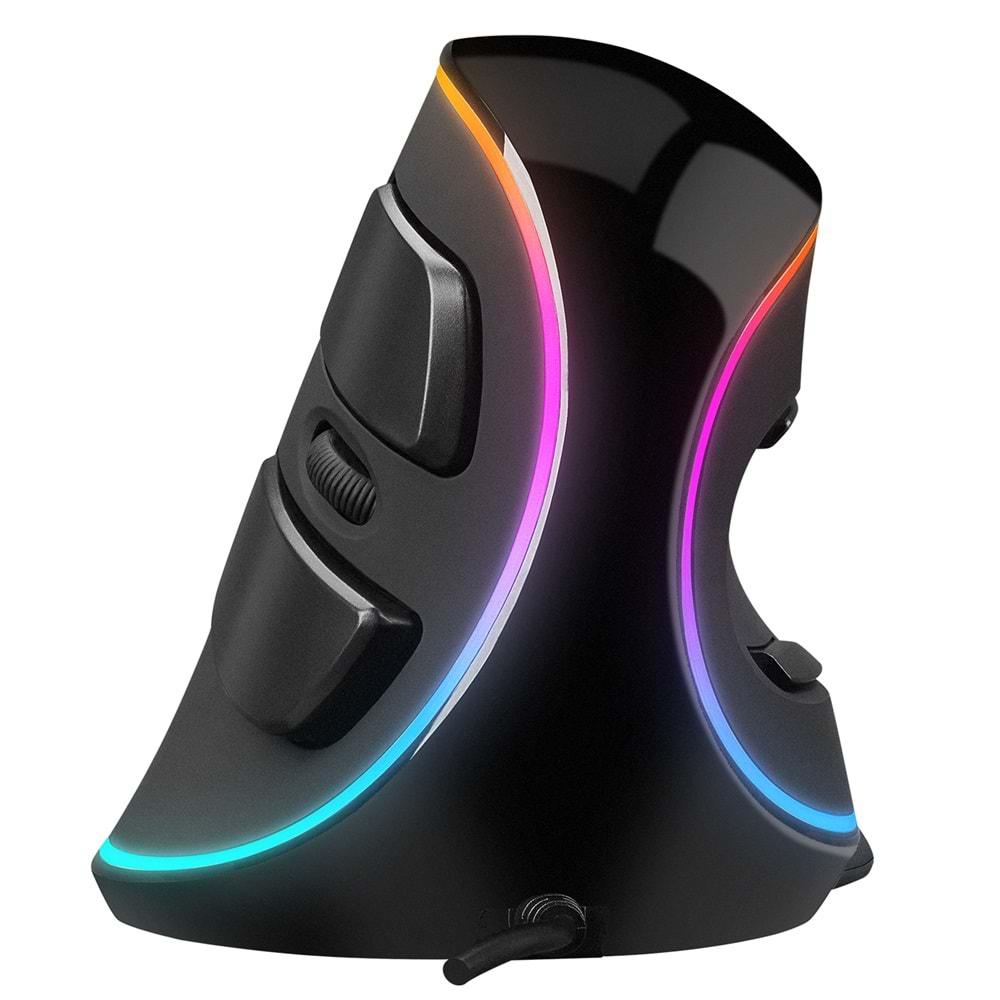 Rampage SMX-R618 TERRIFIC Siyah RGB Efektli 4000dpi 6 Tuşlu Ergonomik Mouse