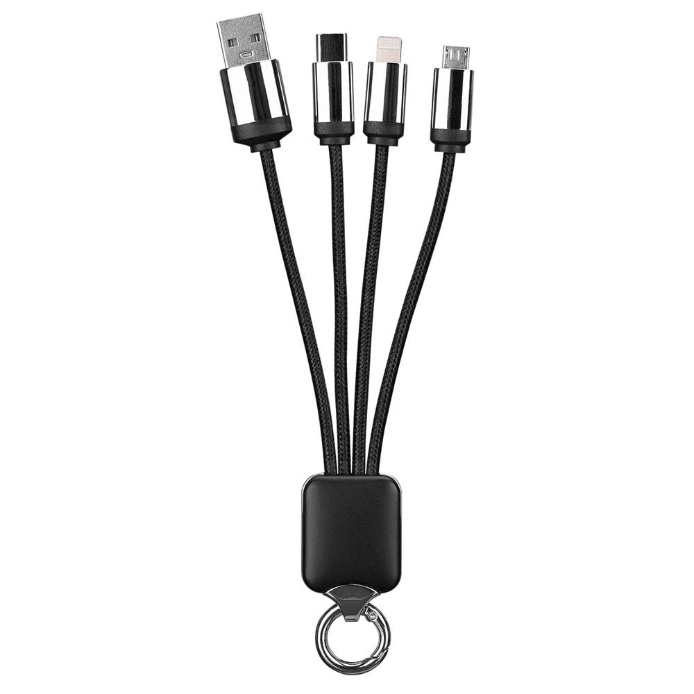 S-link SL-CP100 20cm 2A MicroUSB+Lightning+TypeC 3 in 1 LED Logolu Şarj Kablosu