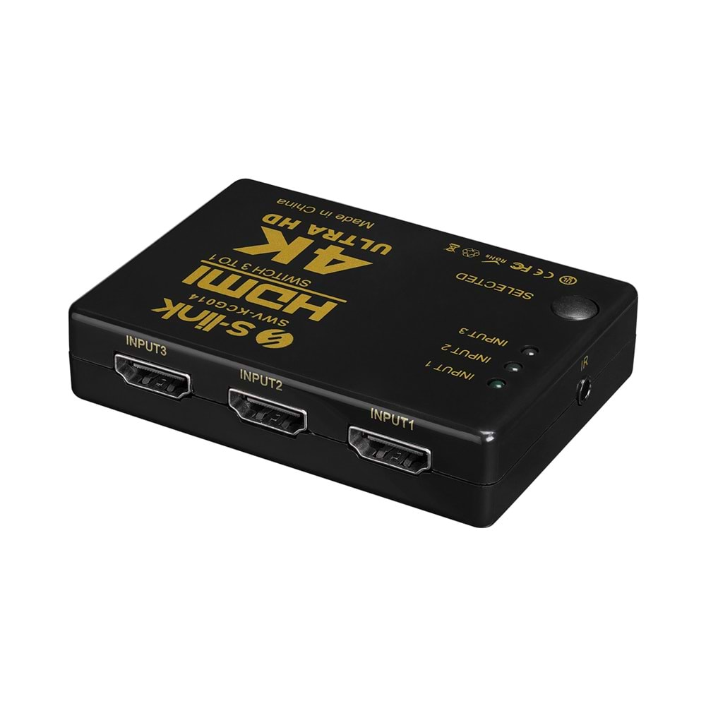 S-link SWV-KCG014 HDMI 3TO1 SWITCH 4K*2K, IR +Adaptör