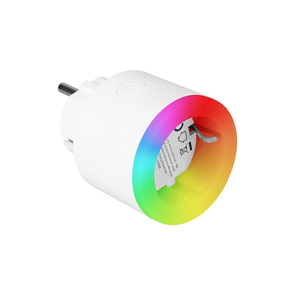 S-link SL-03 16A Akım Korumalı Akıllı Priz RGB Işıklı 2.4 G WIFIBT TUYA Destekli