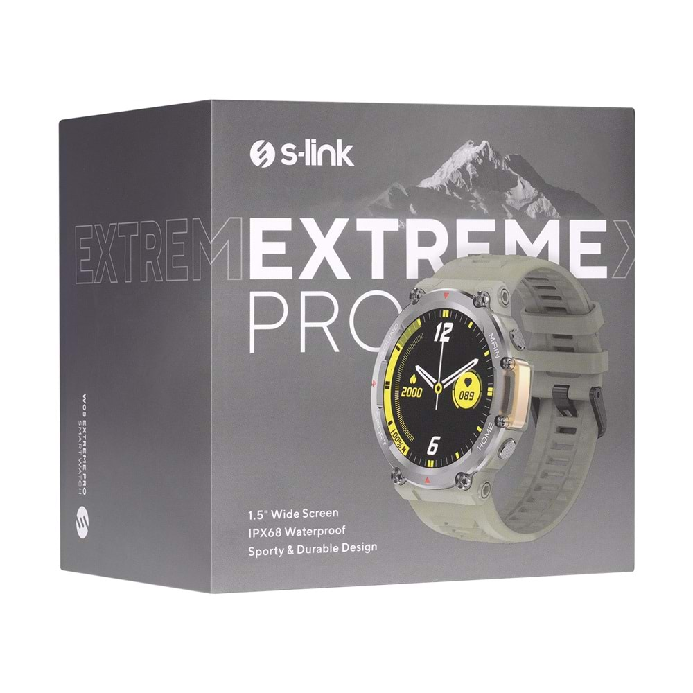 S-link W05 Extreme Pro Android/IOS Uyumlu Bluetooth Calling Haki Yeşil Akıllı Saat