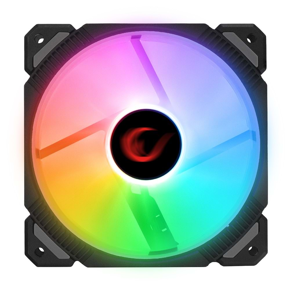 Rampage CROSS F20 38CFM 1200RPM 12cm Rainbow 3P+4P Molex Soketli Siyah Kasa Fanı