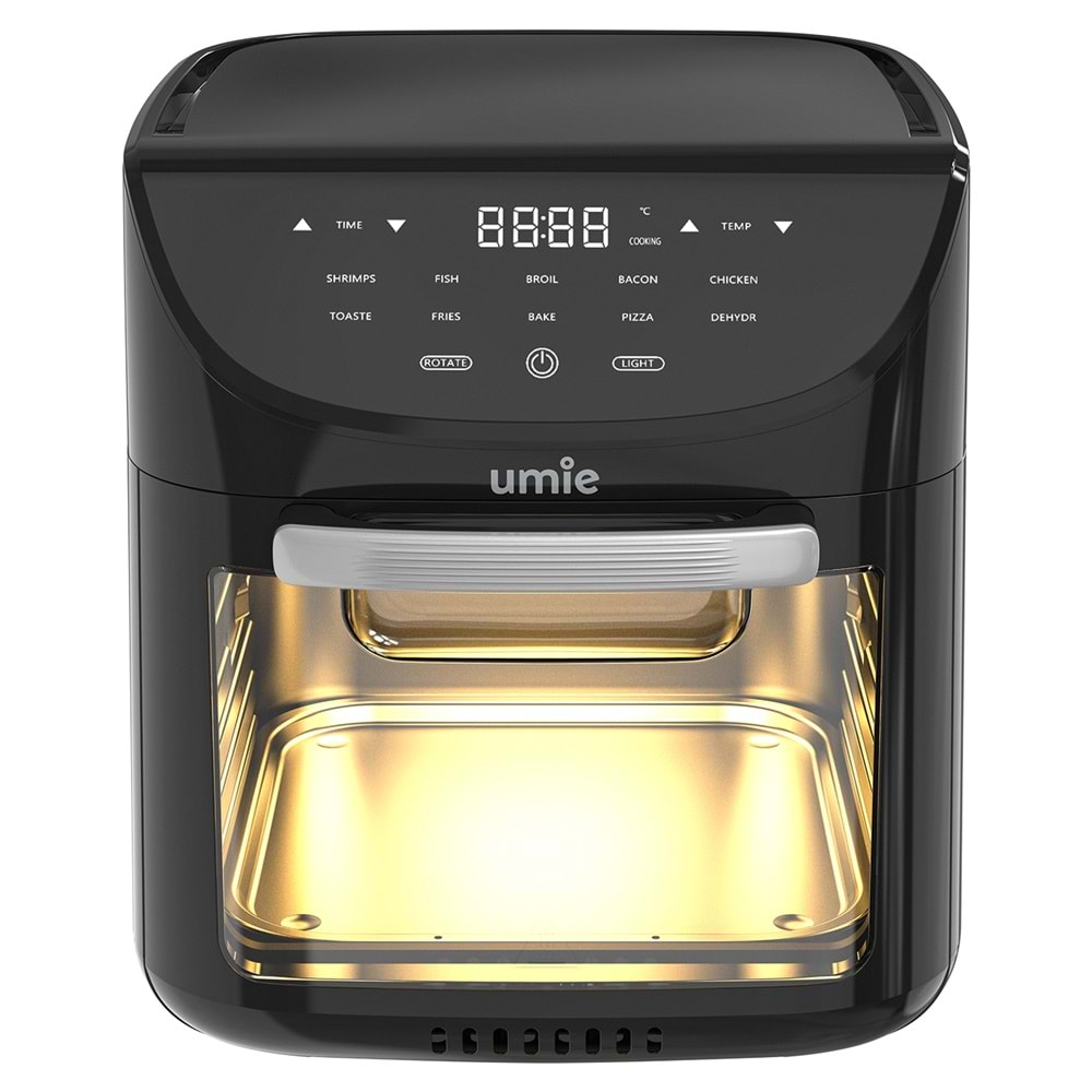 UMIE FR12 12L Siyah 1800W LED Dijital Göstergeli COMBO Oven Airfryer/Fritöz