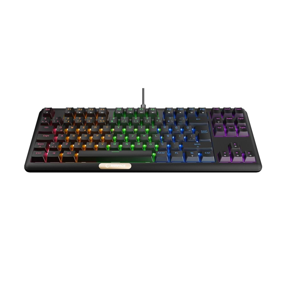 Rampage CLAW Siyah RED SWITCH Mekanik Gaming Oyuncu Klavye Rainbow TKL