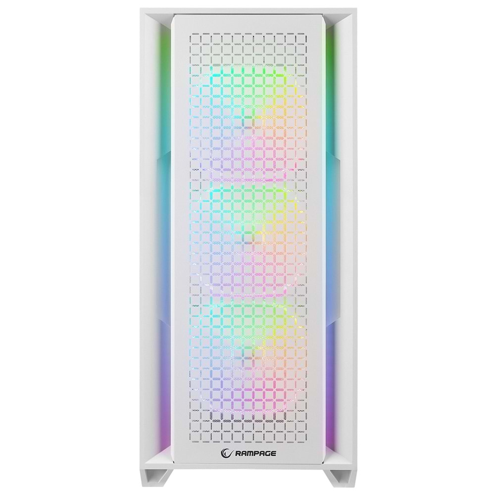 Rampage RADIANT V1 WHITE 2* USB3.0 Temperli Camlı 4*ARGB Fan+Hub E-ATX Exclusive Gaming Oyuncu Kasası