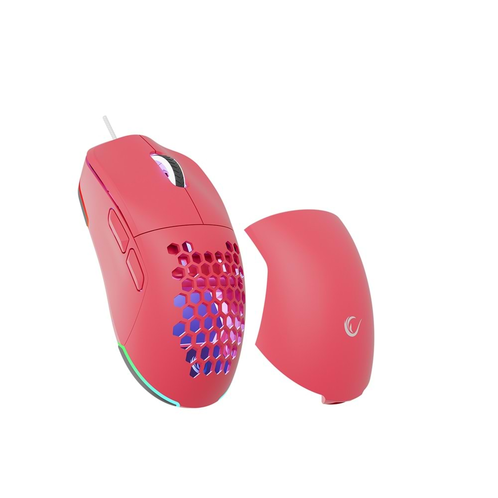 Rampage BLINK Pembe 7 Makro Tuşlu RGB 12800 DPI Gaming Oyuncu Mouse