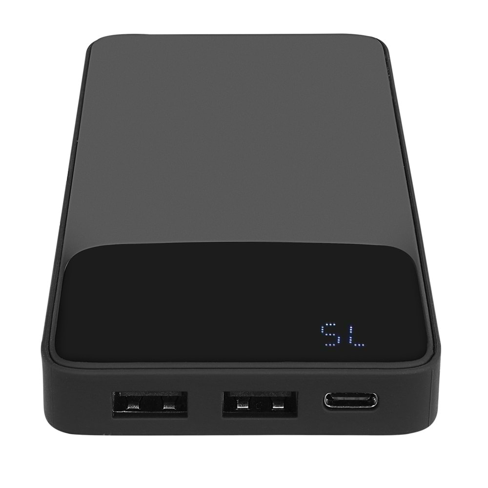 S-link P107 10000mAh PRM Type-C Input/Output 10W Siyah LCD+Gizli LED Taşınabilir Pil Şarj Cihazı Powerbank