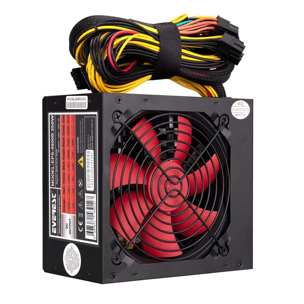 Everest EPS-4900B Peak 350W 2*IDE 4* SATA 4+4P CPU 12cm Fan ATX Power Supply