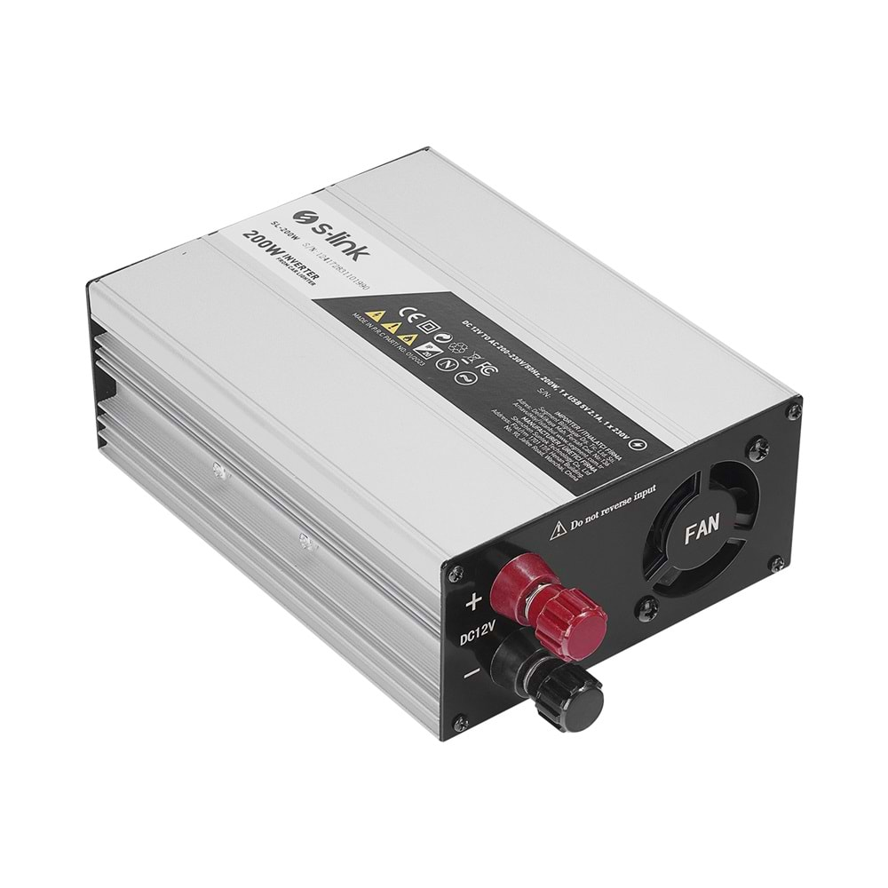 S-link SL-200W 200W DC12V-AC230V Çakmaktan Power Inverter